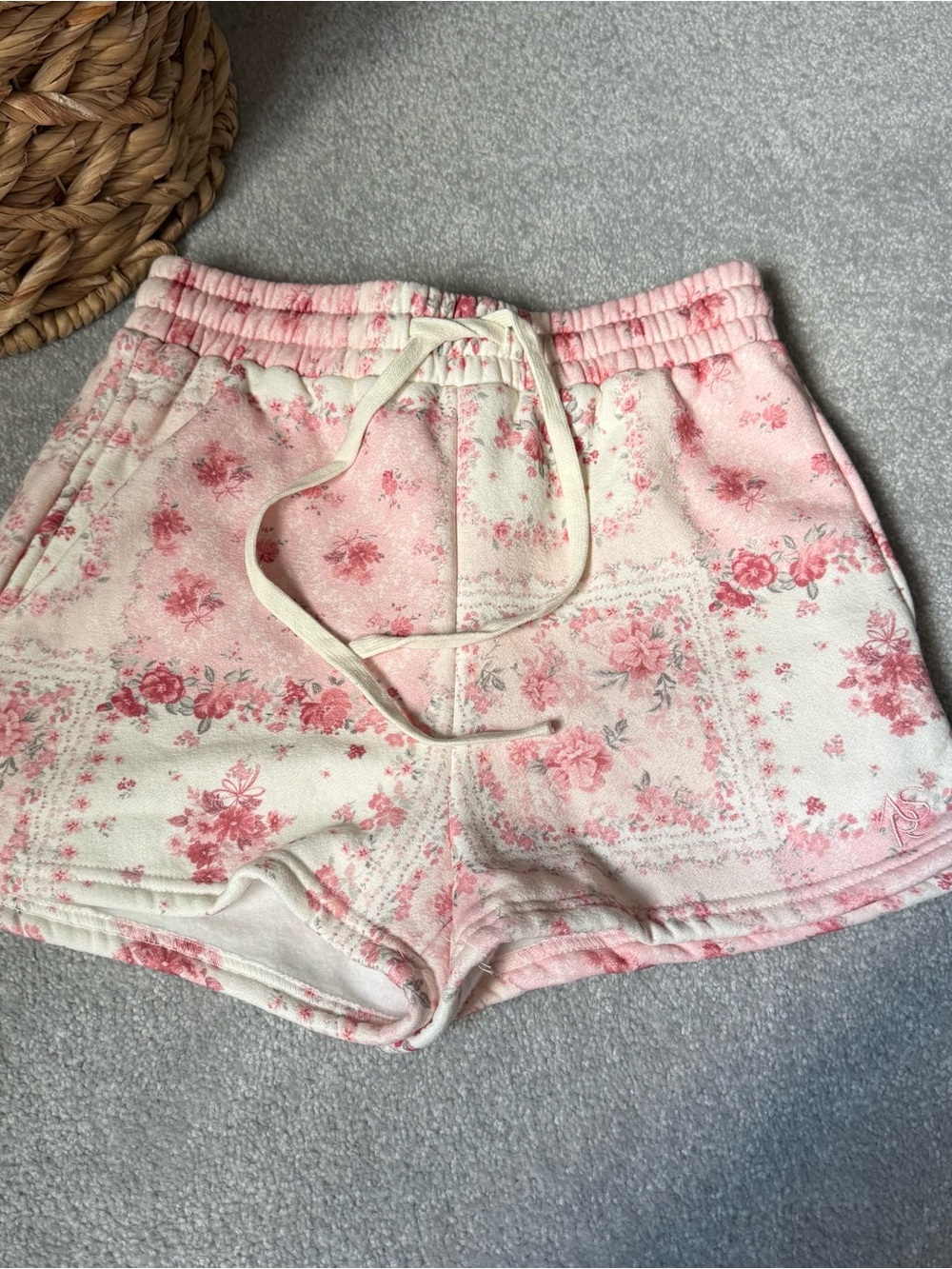 Altar'd State Pink Floral Patchwork Lounge Shorts